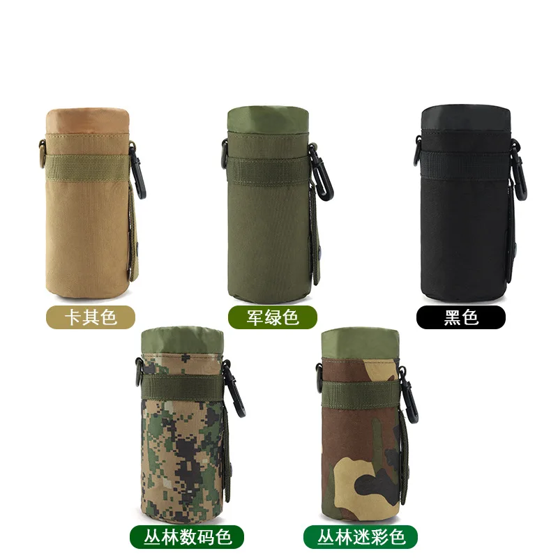 Oxford-bolsa para hervidor táctico de camuflaje molle portátil para exteriores, resistente al desgaste, portátil, para colgar en la cintura, portavasos de agua