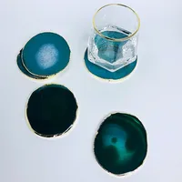 Natural Blue Agate Slab for Home Decoration, Crystal Mineral, Cup Base, Druzzy Agate Slice, Decorative Stone, 10-12cm, 1Pc 4