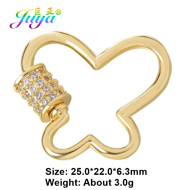 Juya DIY Hängeketten Anhänger Schmuckherstellung Zubehör Handgefertigte kreative Karabiner Spiralschlösser Schraube Medaillon Verschlüsse Zubehör