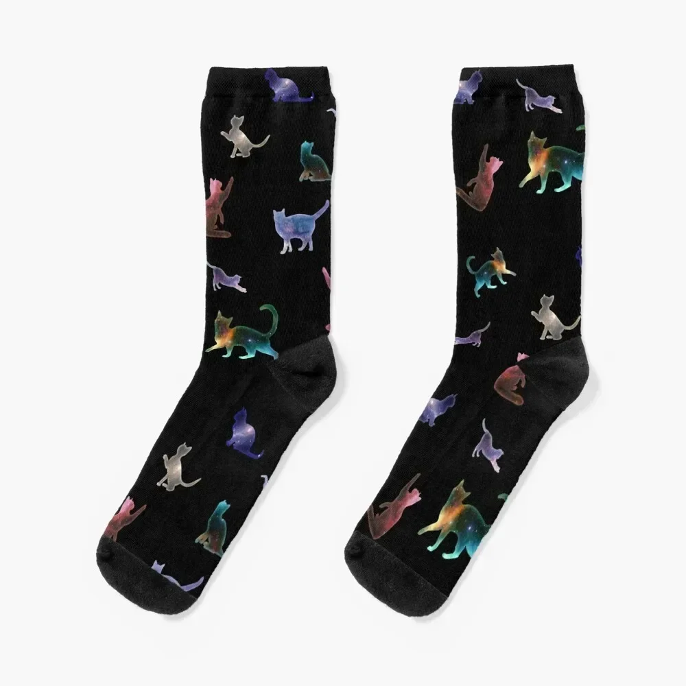 

Space Cats Print Socks Christmas floor Run Women Socks Men's