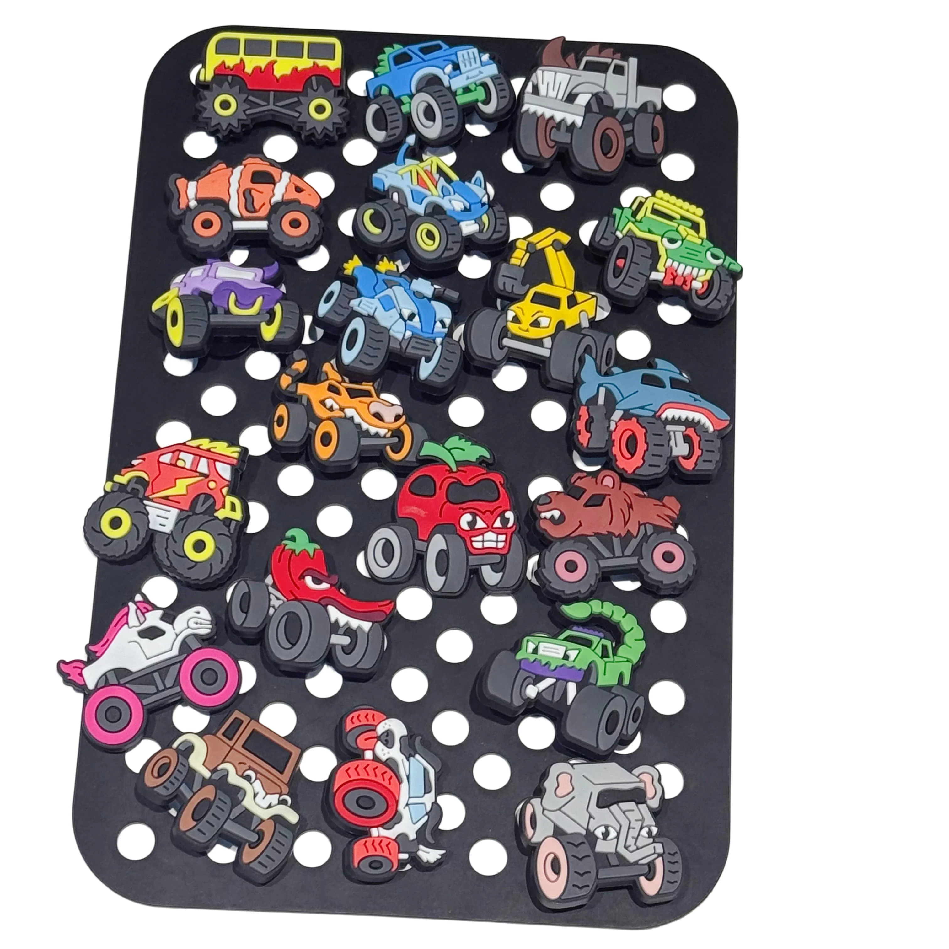 Cartoon Monster Truck PVC Shoe Charms Big Foot Off-road Vehicle Car Shoe Decorations Buckle Clog Sandals Shoe Buckle Accessories