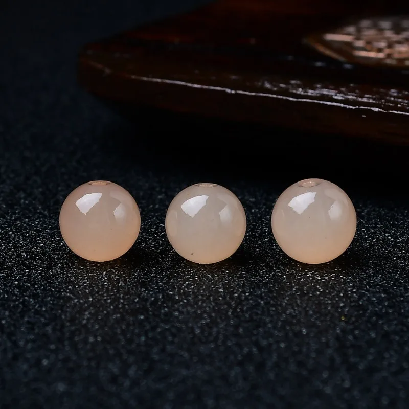 Lotus root powder chalcedony loose beads DIY handmade beaded accessories