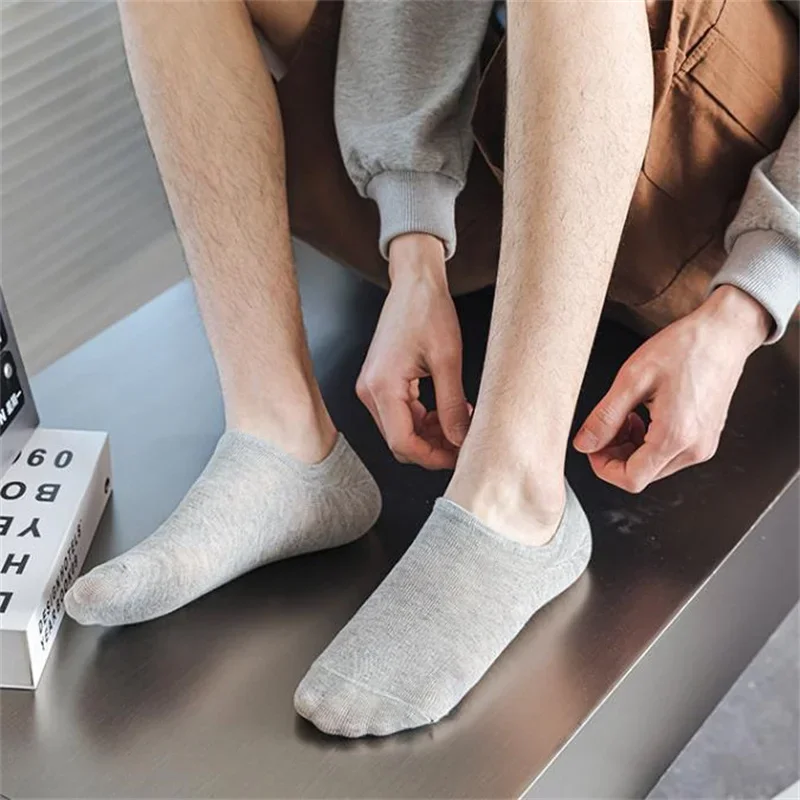1/5/10/20 زوج/الوحدة موضة سعيد الرجال قارب Soc سيليكون جوارب قطنية غير مرئية الذكور الكاحل جورب النعال Meia #5