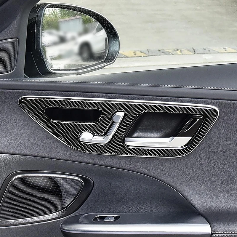 

Для Mercedes Benz C Class W206 2022 2023, автомобильные наклейки из углеродного волокна, дверная ручка, панель, декоративная отделка, аксессуары для интерьера