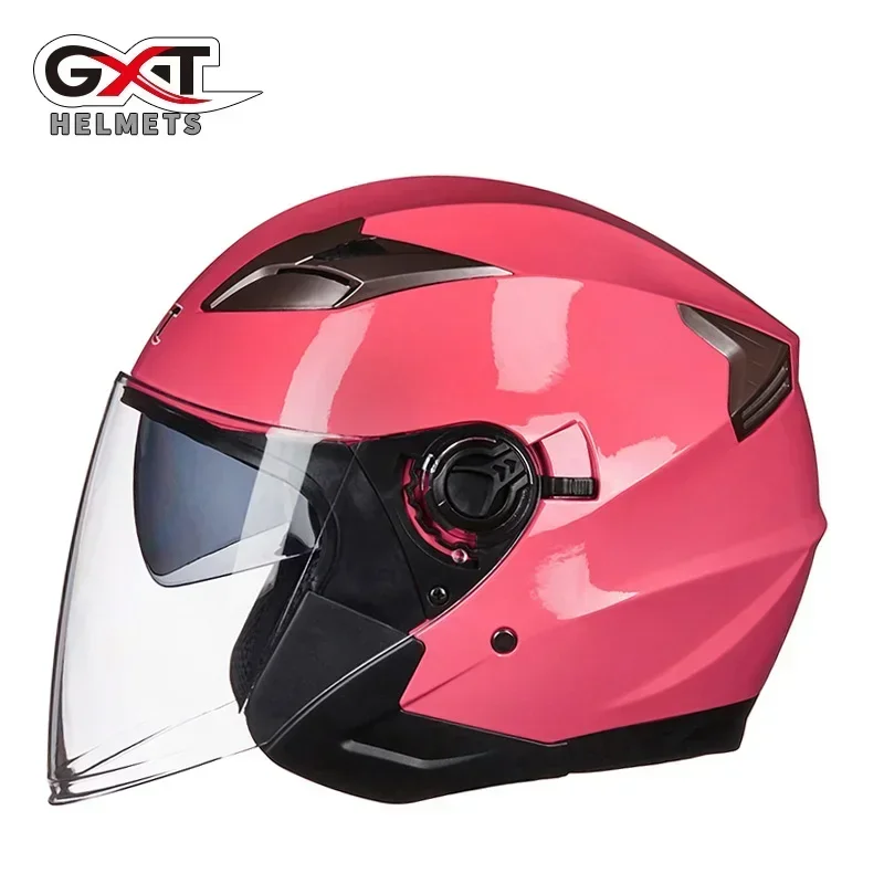 New GXT Summer Double Lens Motorcycle Helmets Open Face Electric Safety Helmet Detachable Inner Substrate Base