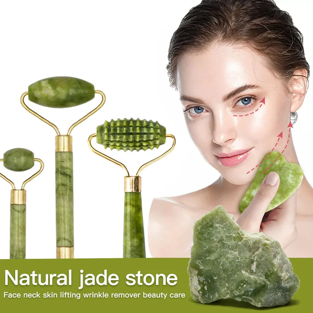 Gua Sha Massager For Face Care Jade Rollers Guasha Beauty Tools Skin Scraping Chin Facial Lifting Natural Stone Gouache Massage