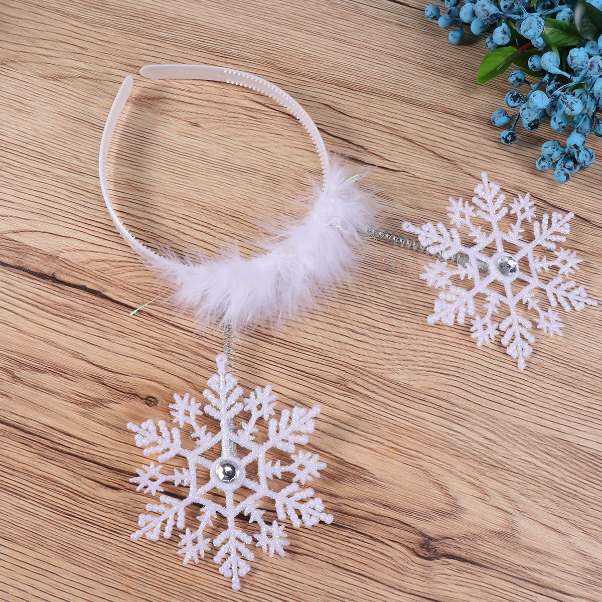 

2Pcs White Christmas Snowflake Hair Bands Kids Headband Holiday Party Accessories Fun Headdress Snowflake Hair Band