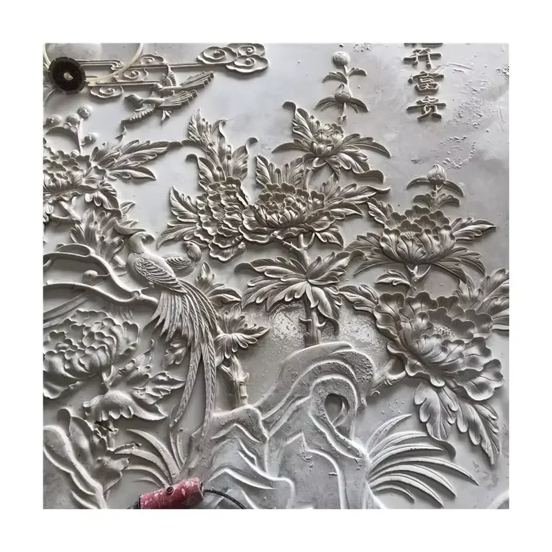 Excellent Quality Beige Marble 3D Flower Wall Art Sculptures for Wall Decor
