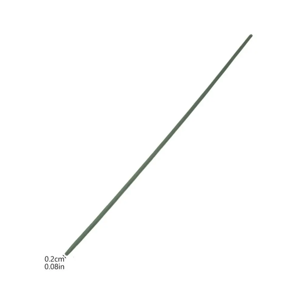 100pcs 2mm Artificial Flower Stem Plastic Cover Metal Core Green Flower Stem Flower Vase Florist Artificial Plant Stick Home