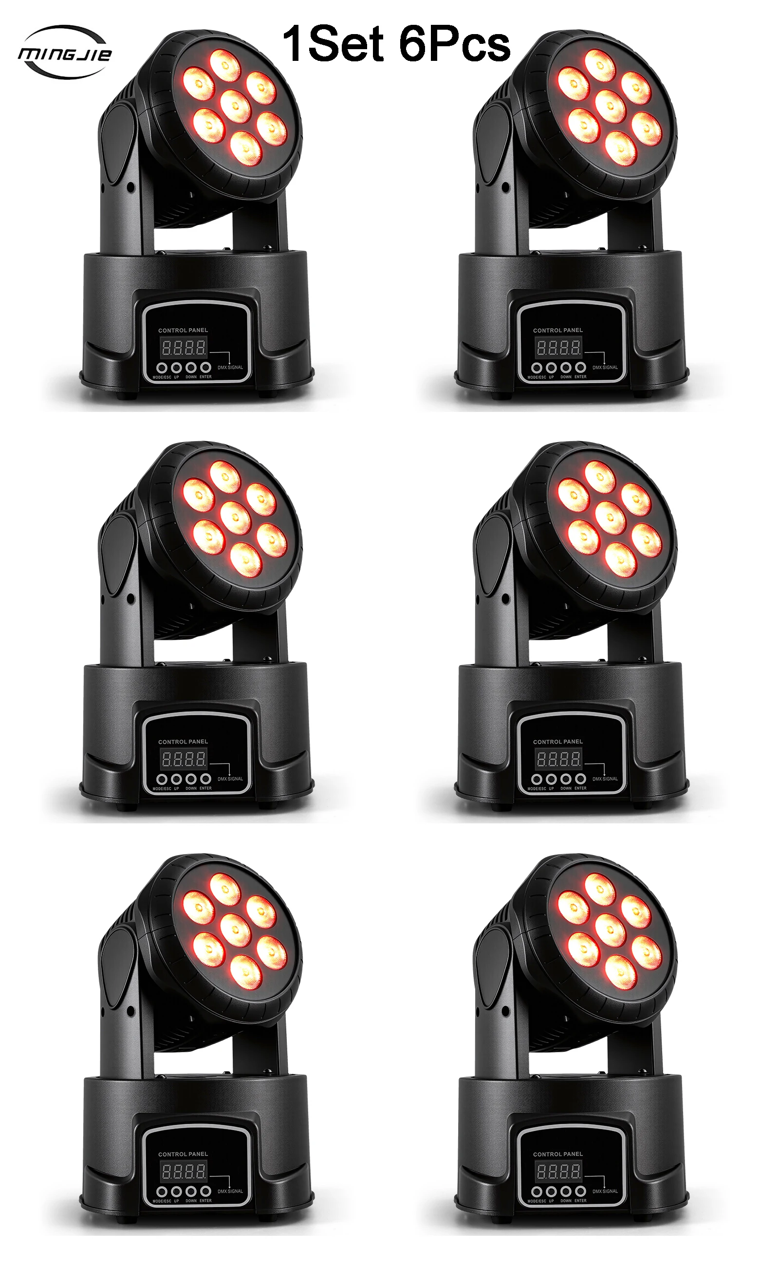 

Mingjie 6Pcs/Lot LED 7x8W Moving Head Lighting Floor DMX Stage Lights Professional System RGBW For DJ Disco Wedding Party KTV