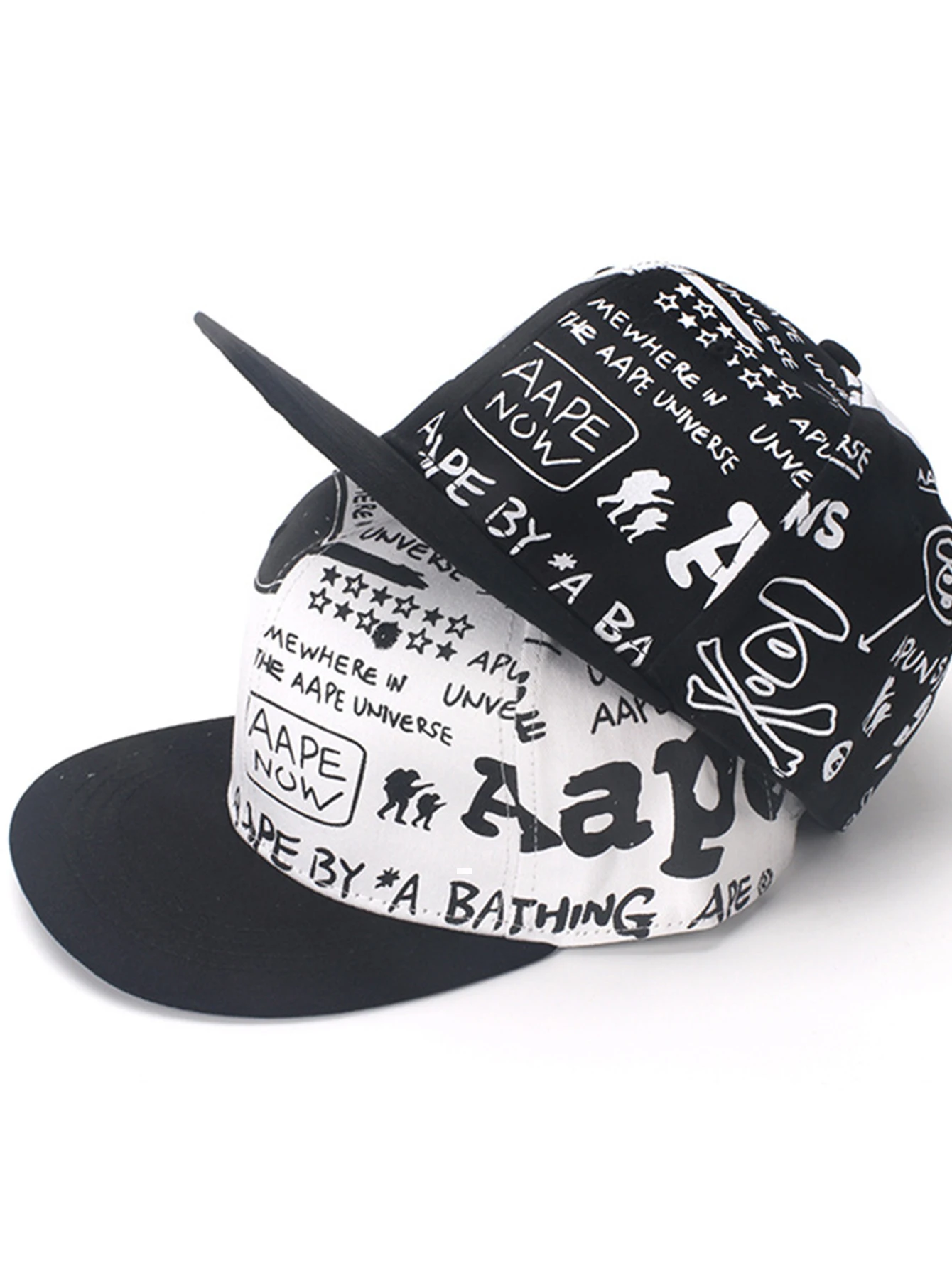 Hip hop cap flat brim hat street street dance duck tongue cap graffiti sunscreen sun hat spring and summer baseball cap