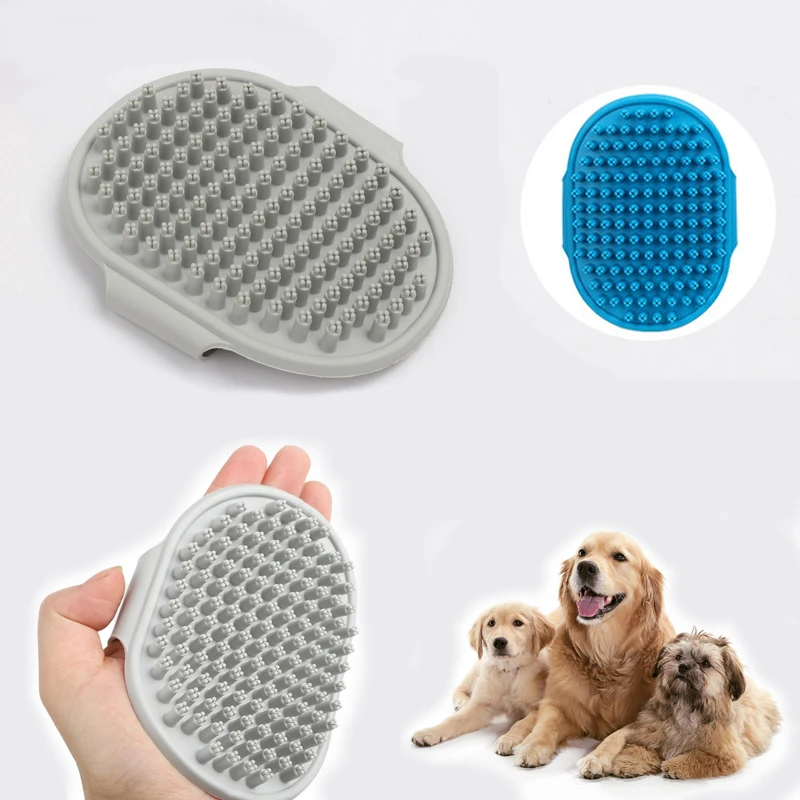 Cat Grooming Comb Dog Bath Brush Pet Grooming Shedding Soothing Massage Rubber Bristles Comb wi... product image