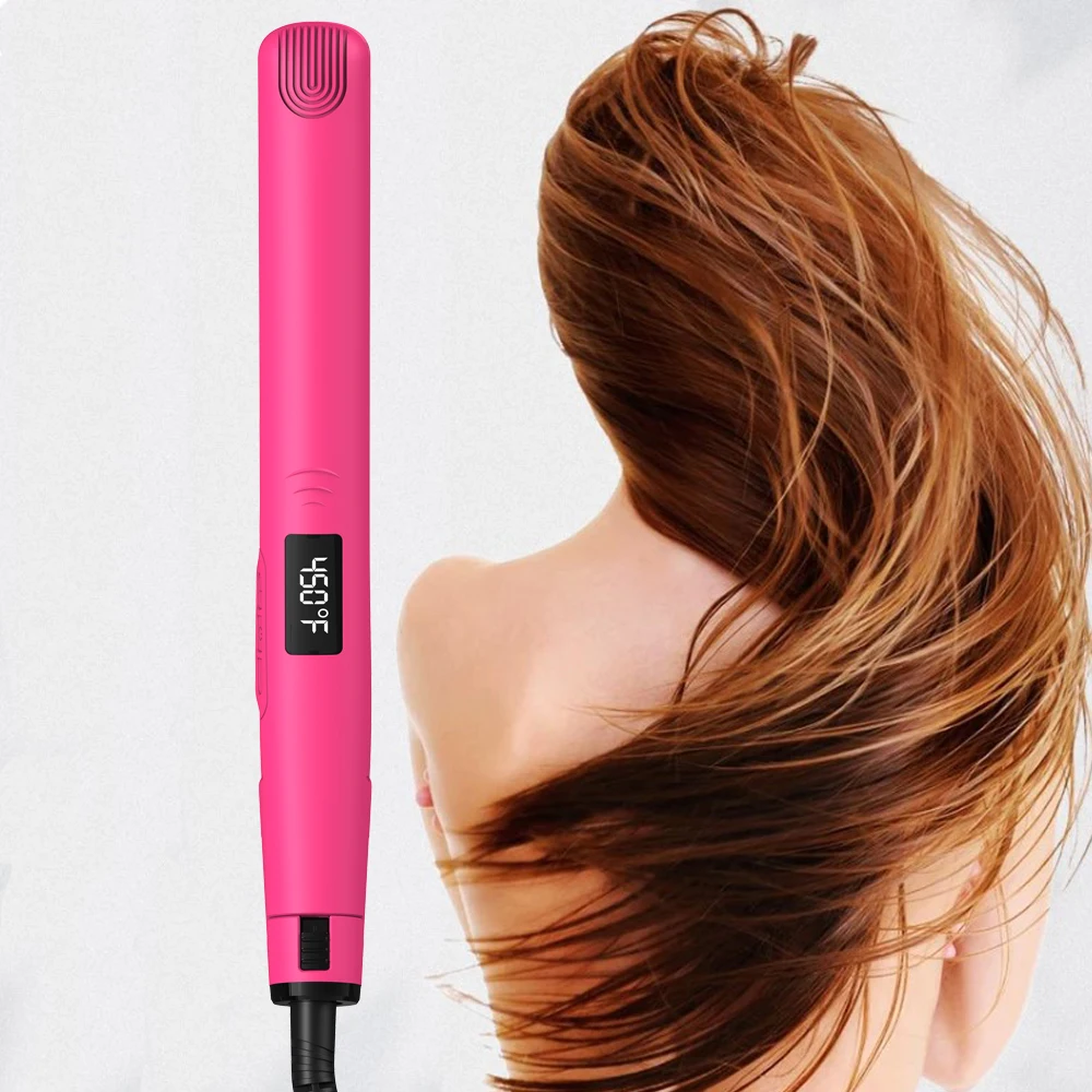 SMET Electric Hair Straightener Salon Flat Iron LCD Display Rapid Heating PTC Titanium Ceramic Negative Ion for Household Use