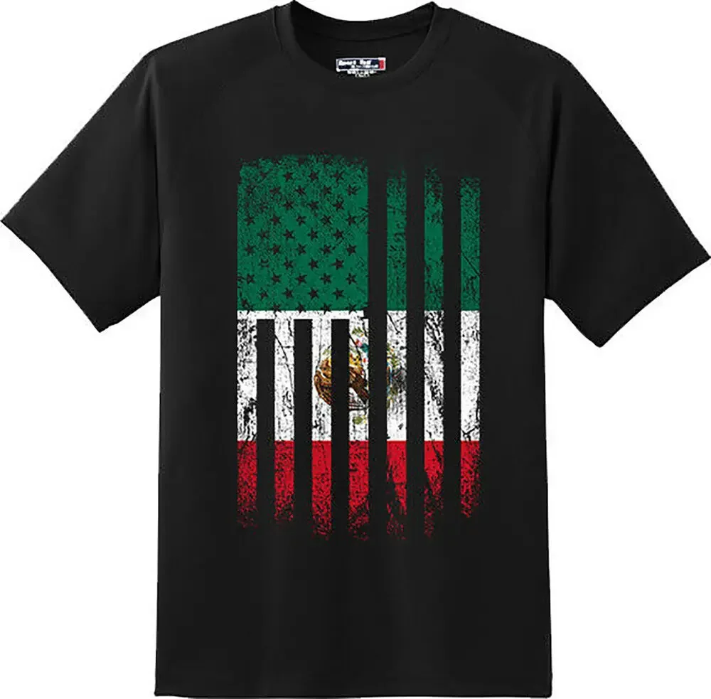 America Mexico Flag Patriotic Gift Spanish  T Shirt  New Graphic TeeHigh Quality 100%Cotton Short Sleeve