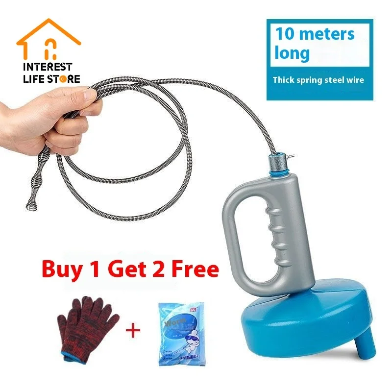 

New Hot Handheld Sewer Pipe Extendable Meters Drain Plunger Dredge Unblocker Snake Spring Pipe DurableToilet Sink Cleaning Tool