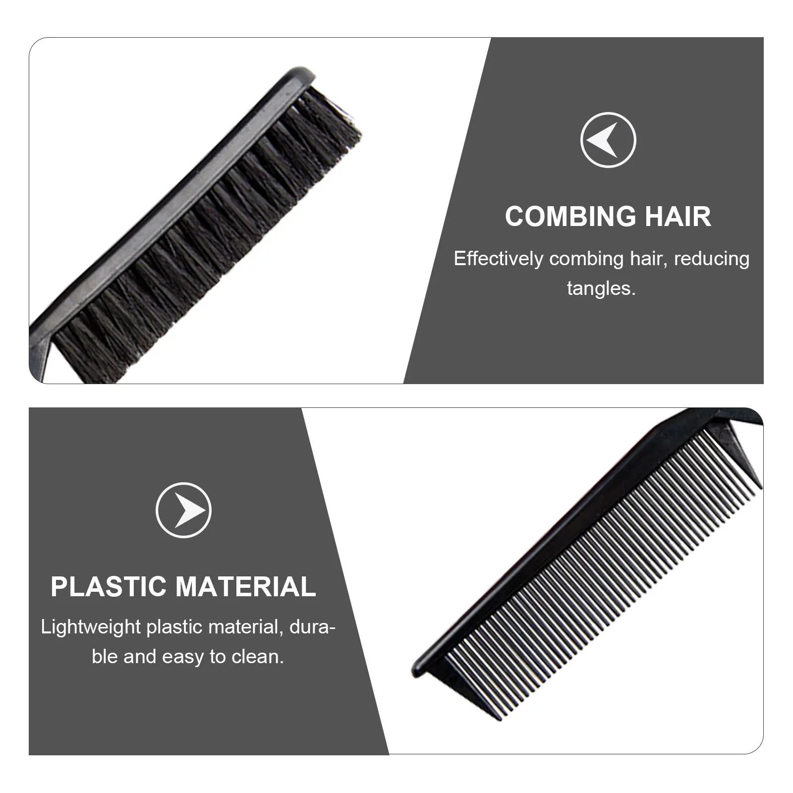 3 قطع مشط شعر قابل للطي للسفر، مقبض مريح، تصميم قابل للطي، استخدام مزدوج الجانب للرجال والنساء، سهل الحمل للمغامرة الخارجية