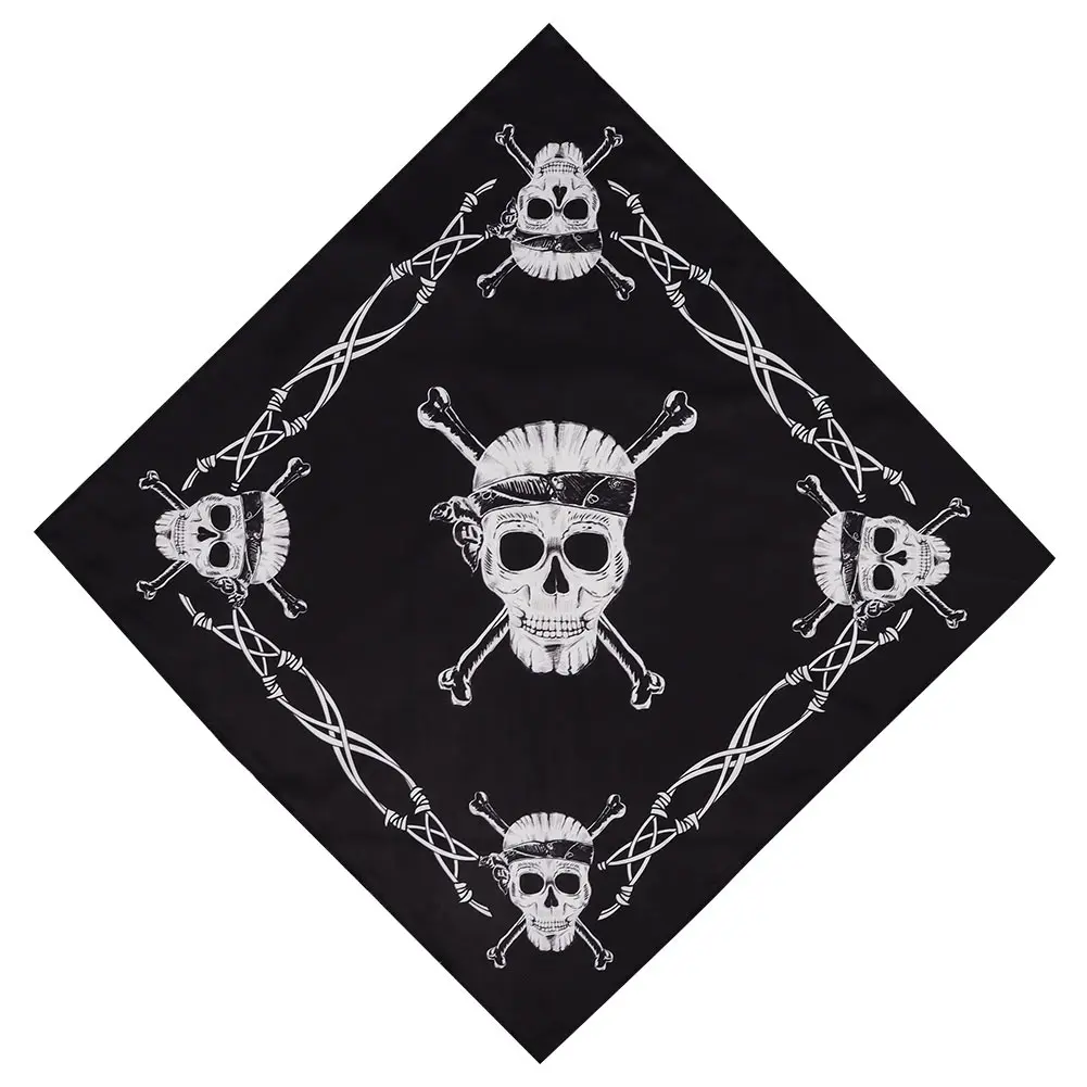 TV ST 4 Costume Accessories Eddie Munson Scarf Headband Men Black Skull Printed Bandana Hair Band Halloween