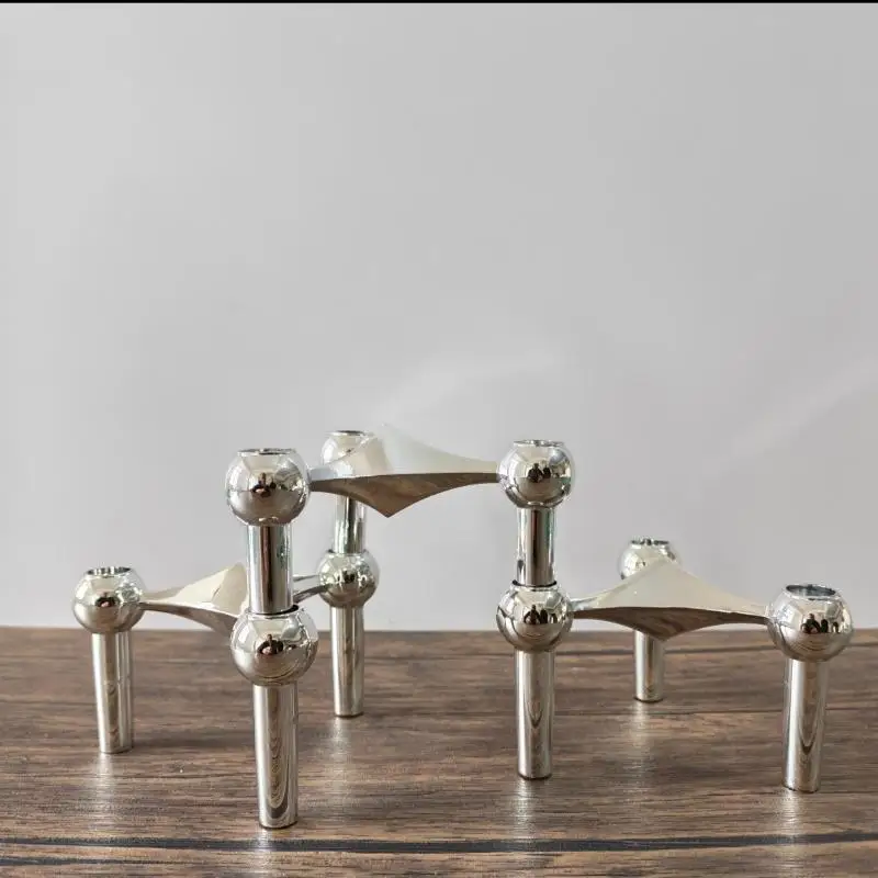 @*Luxury Candlestick Holders 10cm Small Stand Nordic Stainess Steel Candlestick For Stick Candelabra Set Living Room Decor