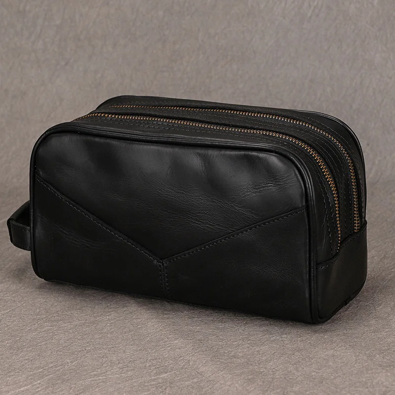 New Designer Men\'s Stroage Bag For Travel Wash Bags Clutch Bags Men Women Make Up Bags Genuine Leahter Durable Clutches Large