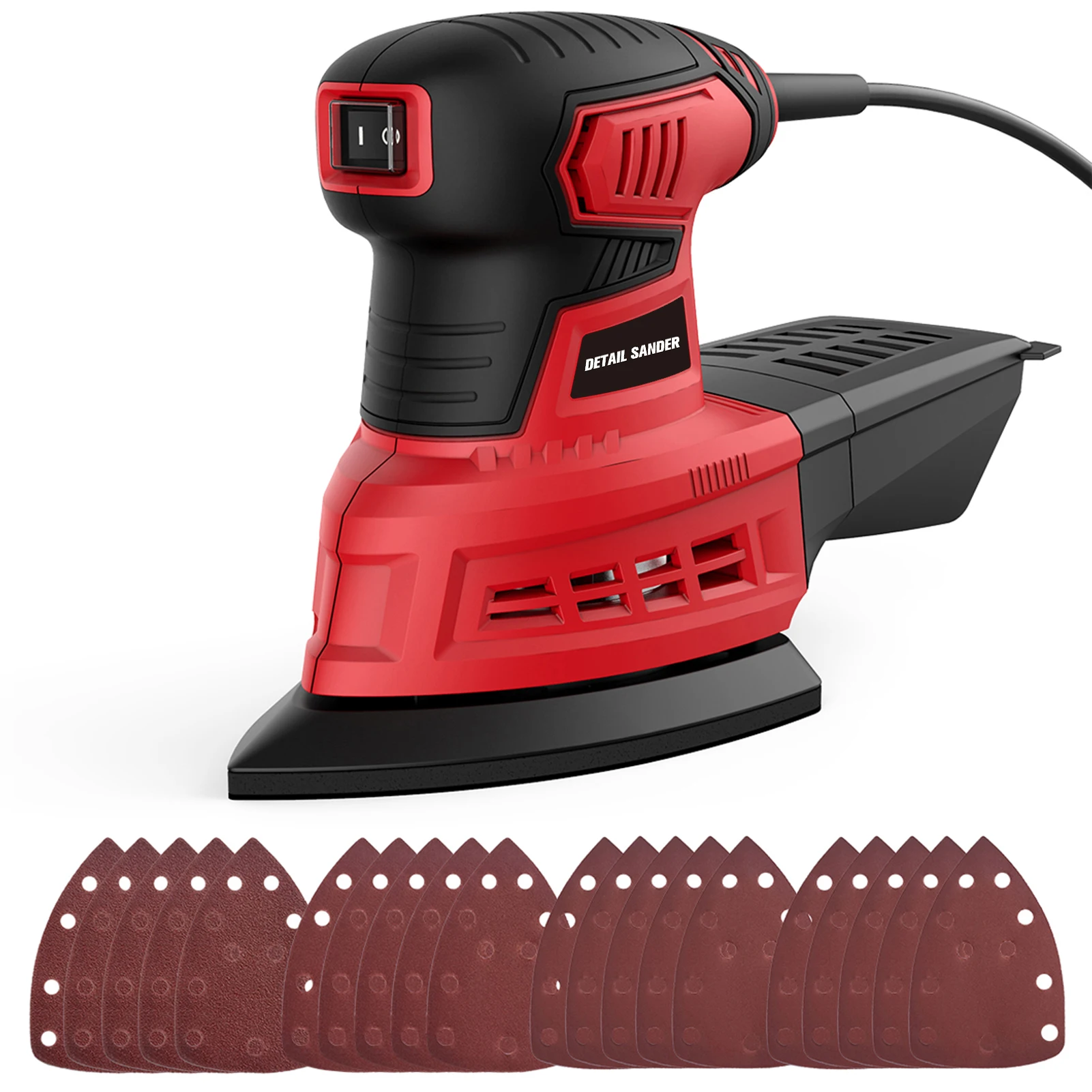 

Detail Sander 12500RPM Compact Electric Sander 20Pcs Sandpapers Detail Grinding Sander Machine for Woodworking Sanding Polishing