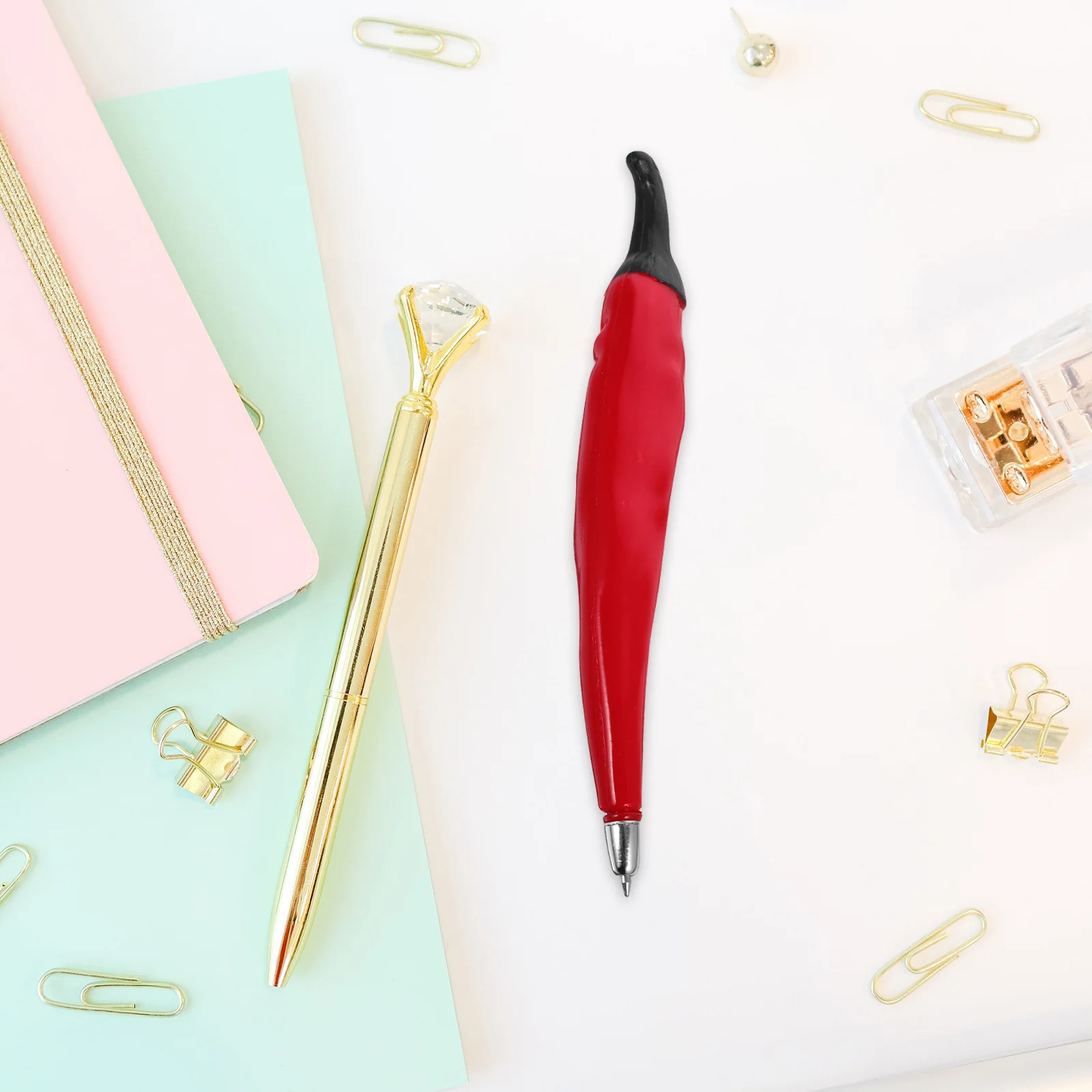 

6Pcs Creative Vegetable and Pepper Shaped Ballpoint Pens Smooth Writing Portable School Office Supplies Ballpoint Pens