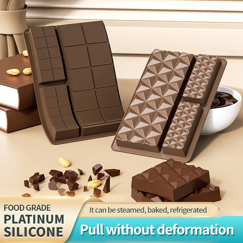 Deep Dubai Chocolate Bar Mold Deep with Diamond Shapes,Candy