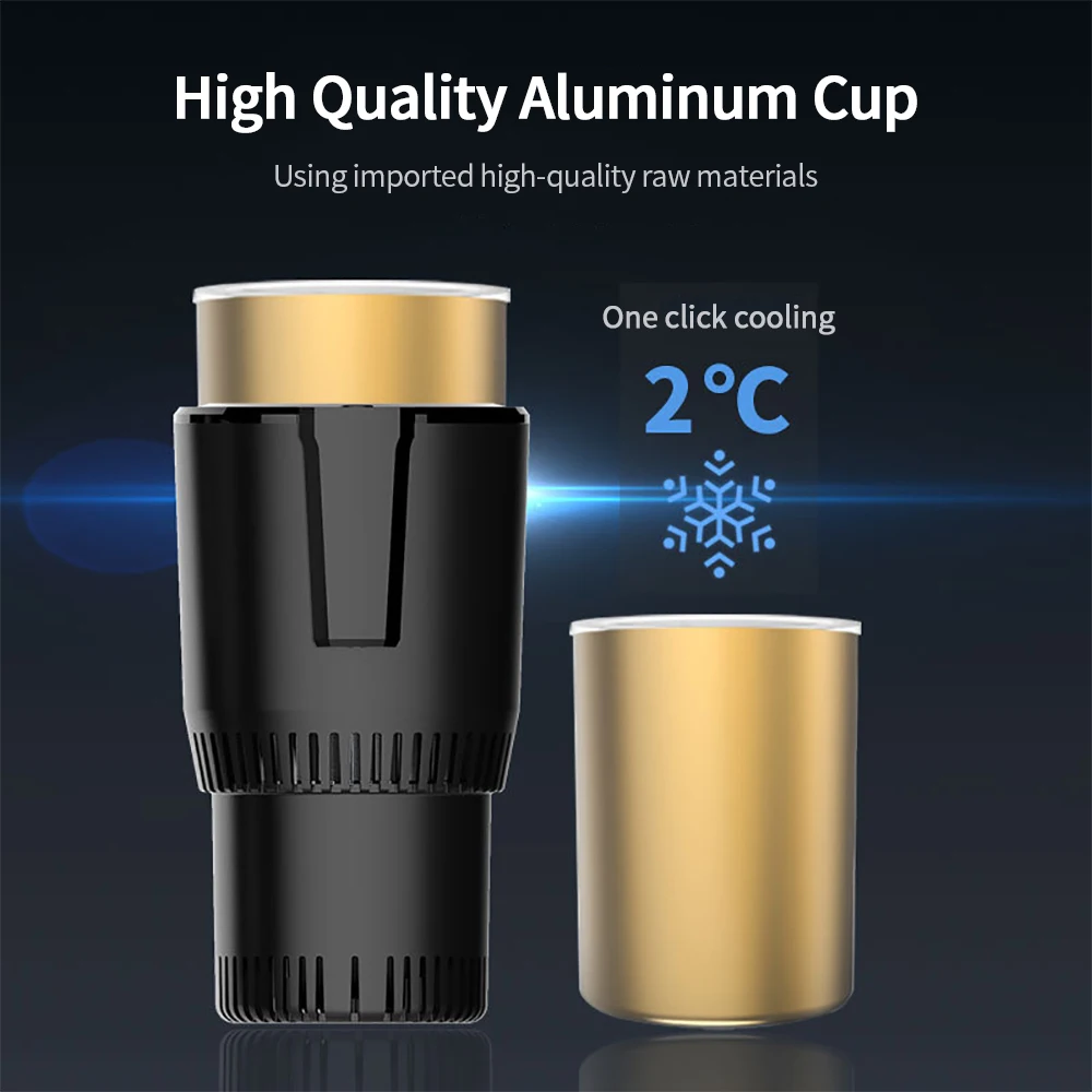 12V Car Cup Cooler DC Cooling Cup for Car with Home Power Adapter Electric Car Office Cup Mug Holder Beverage Drink Refrigerator