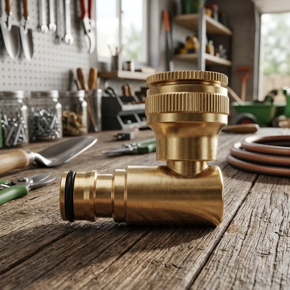 Copper Brass Tap Connector Garden Hose Fitting Solid Brass Construction Rust Resistant Material For 1 2 Inch Faucets