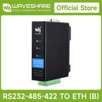 Waveshare Rail-Mount Serial Server, RS232/485/422 To RJ45 Ethernet Module, TCP/IP To serial, Modbus Gateway MQTT Gateway,POE Opt