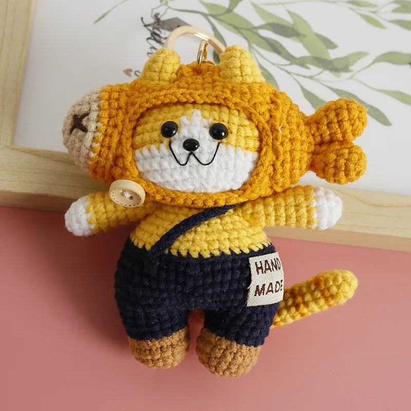 Cute Kitten Keychains Handmaking Knitting Small Cat Crochet Keyrings For Bag Pendant Accessories Knitted Cat Doll Keychain Gifts
