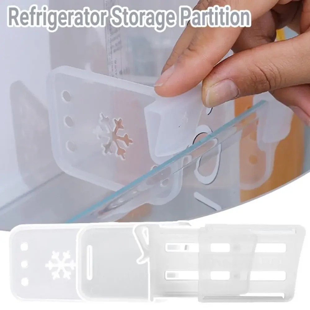 Refrigerator Storage Partition Board Plastic Shelf Separating Divider Clip Fridge Side Door Food Storage Rack Kitchen Accessory