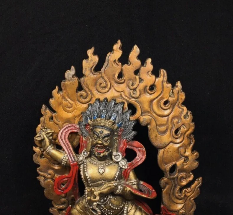 Tibetan Buddhism bronze gilt Skulptur Yamantaka Yama Dharmaraja Buddha statue