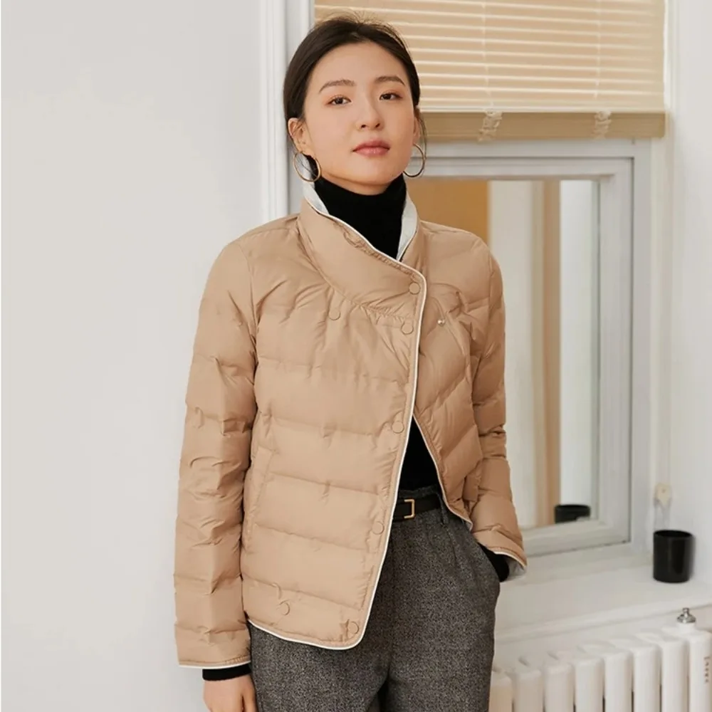 2024 New Women Fashion Down Jacket New Autumn Winter 90%  White Duck Down Korean Casual Ultra Lightweight Female Down Coat