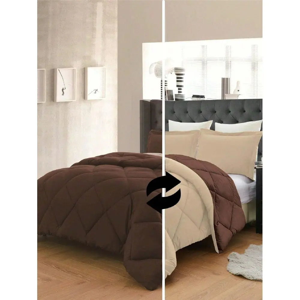 

Reversible 2Tone Comforter Set With 2 Pillow Shams 2 Different Colors Duvet Insert