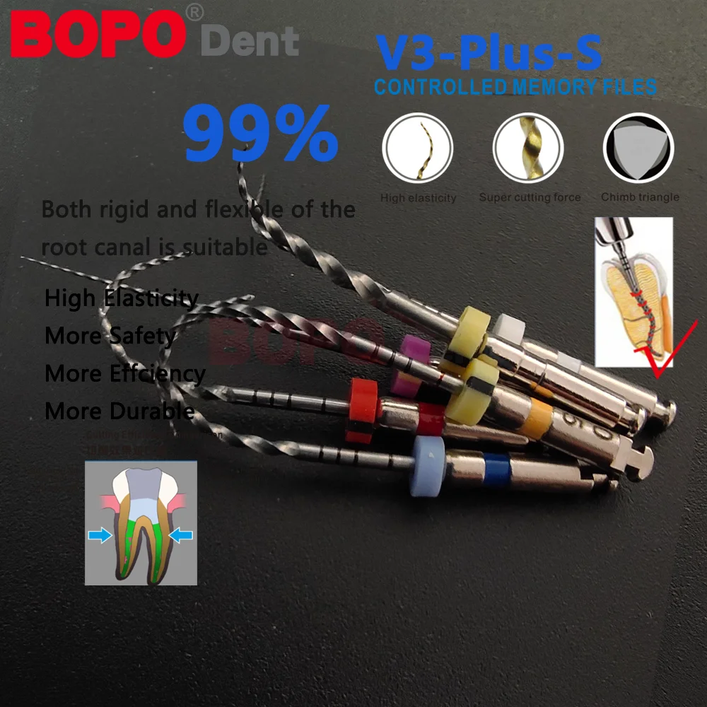 Dental Flexible Niti Silver Endodontic Files With Heat Activation Engine Use Dentist Drills Instrument 04 06Taper 6Pcs/Pack 25mm