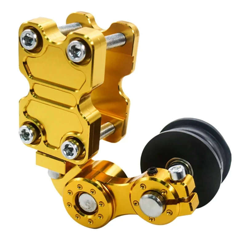 Universal Aluminum Chain Tensioner Bolt on Roller for Motorcycle Gold