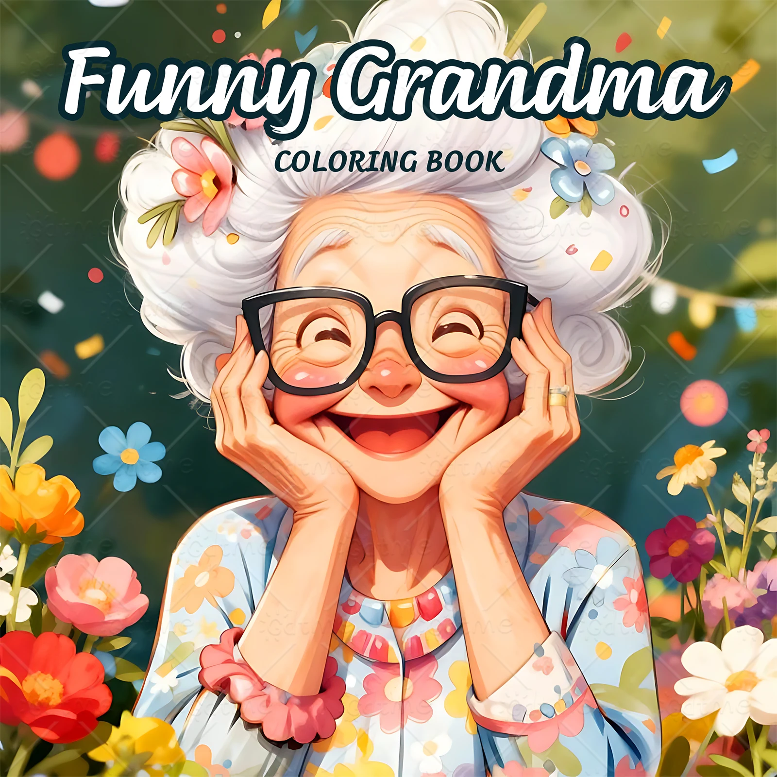 Funny Grandma Bold-easy Patterns Coloring Book for Adults Cute Drawing Book Perfect Gift for Party and Birthday