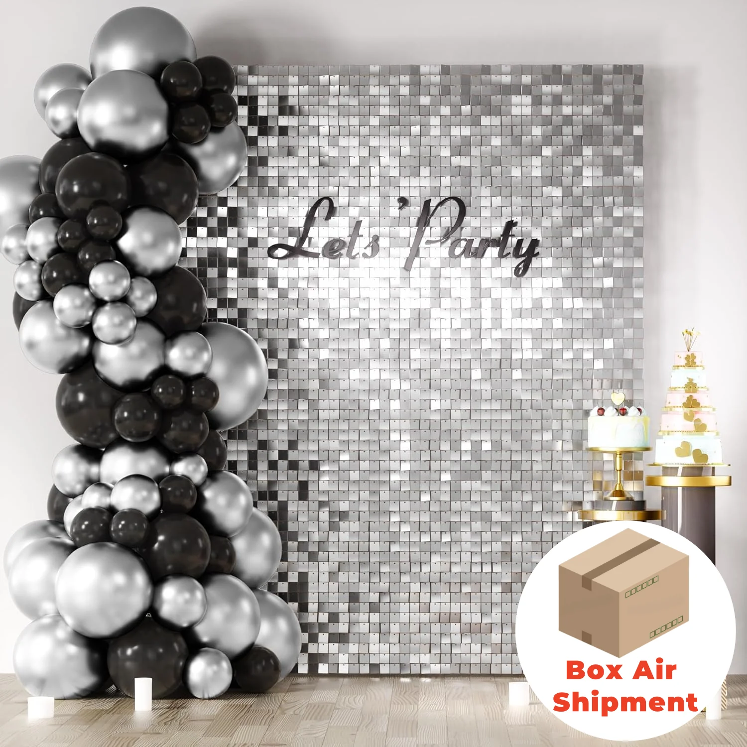 

18-72PCS Shimmer Wall Backdrop Square Sequin Shimmer Backdrop Panel Party Photo Backdrops for Wedding Anniversary Birthday Decor
