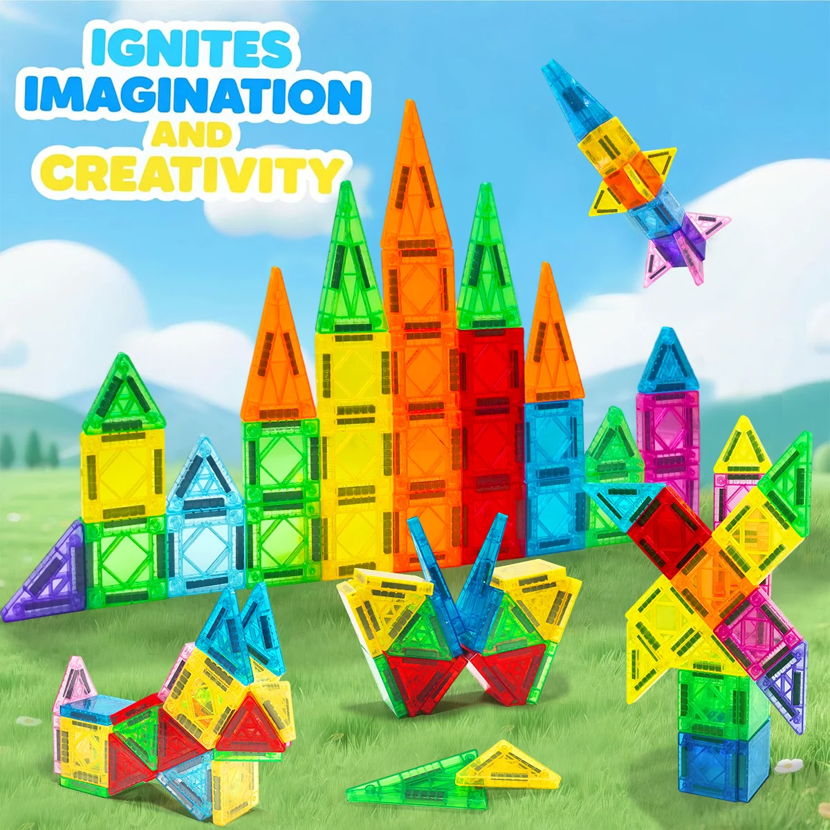 Blocs de Construction magnétiques, ensemble de Construction, jouet éducatif sensoriel Montessori pour enfants, garçons et filles, cadeau 50/110/150 pièces