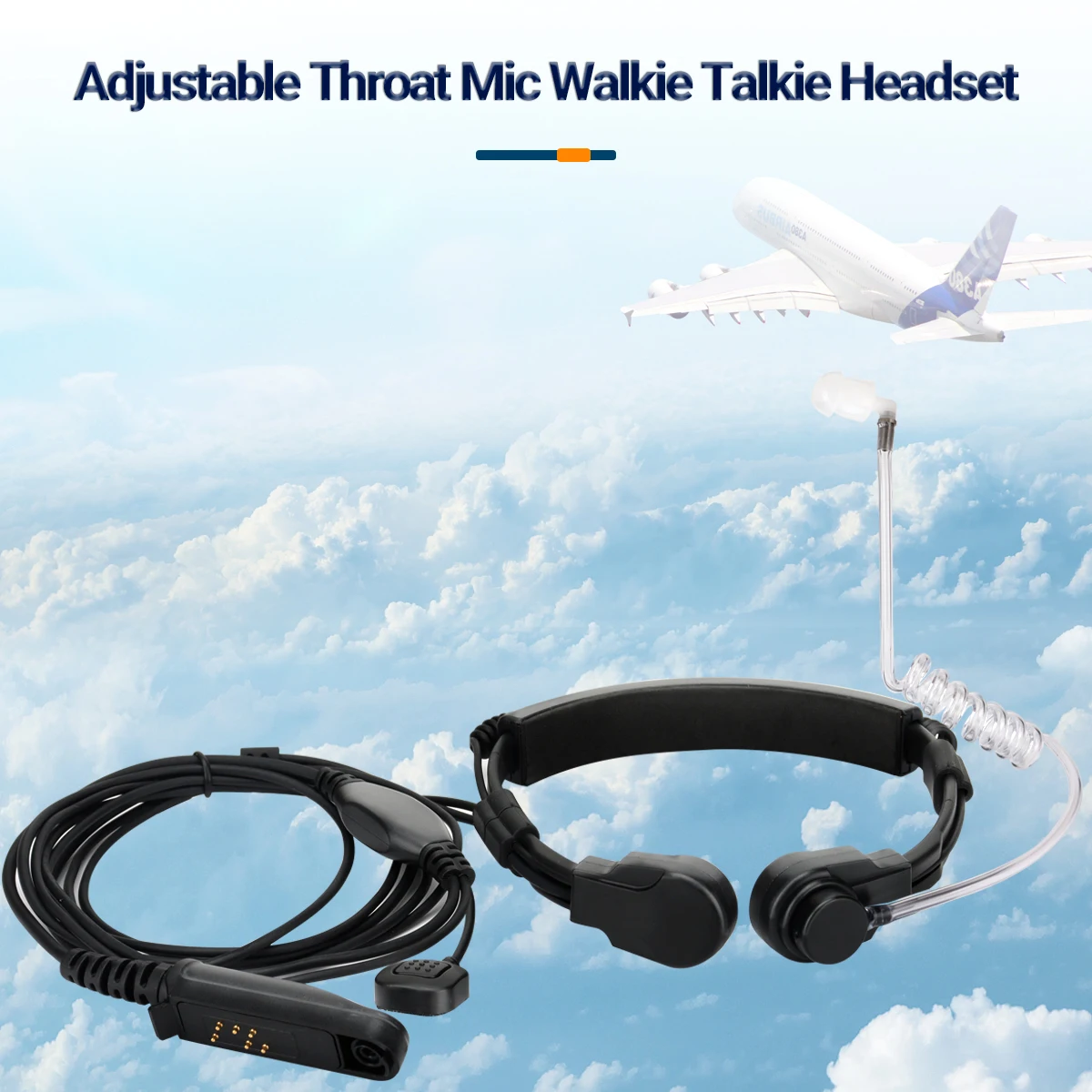 Auriculares impermeables con tubo de aire para walkie-talkie, auriculares flexibles con micrófono de garganta, para BAOFENG UV-5R 5RH 21 17 PRO Quansheng UV-K5 K6