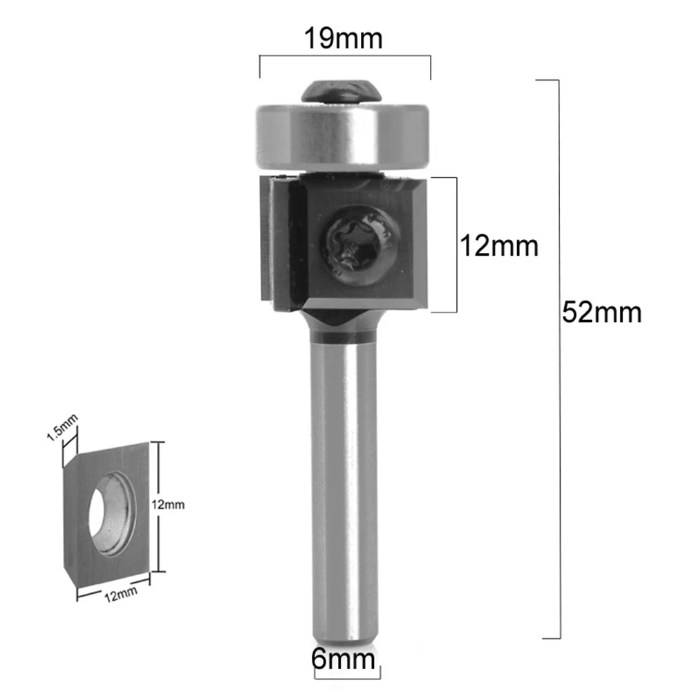 Milling Cutter Bearing Router Bit Carpenter Cutting Tool Flush Trim Hard Alloy 6mm/6.35mm Shank Blade Template