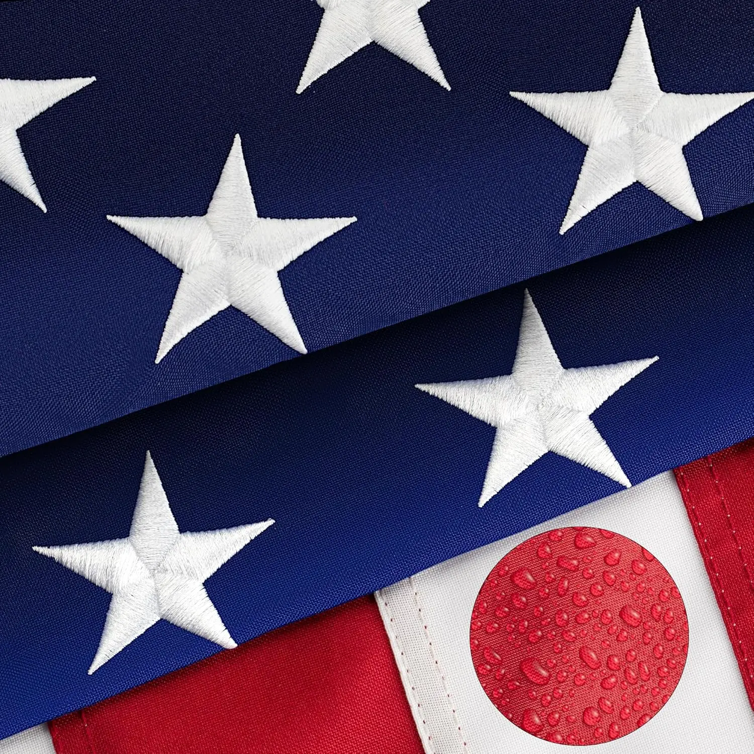 

Прочный американский флаг 5x8 футов для использования на улице, с вышитыми звездами, пришитыми полосами, латунными люверсами, устойчивый к выцветанию в любых погодных условиях