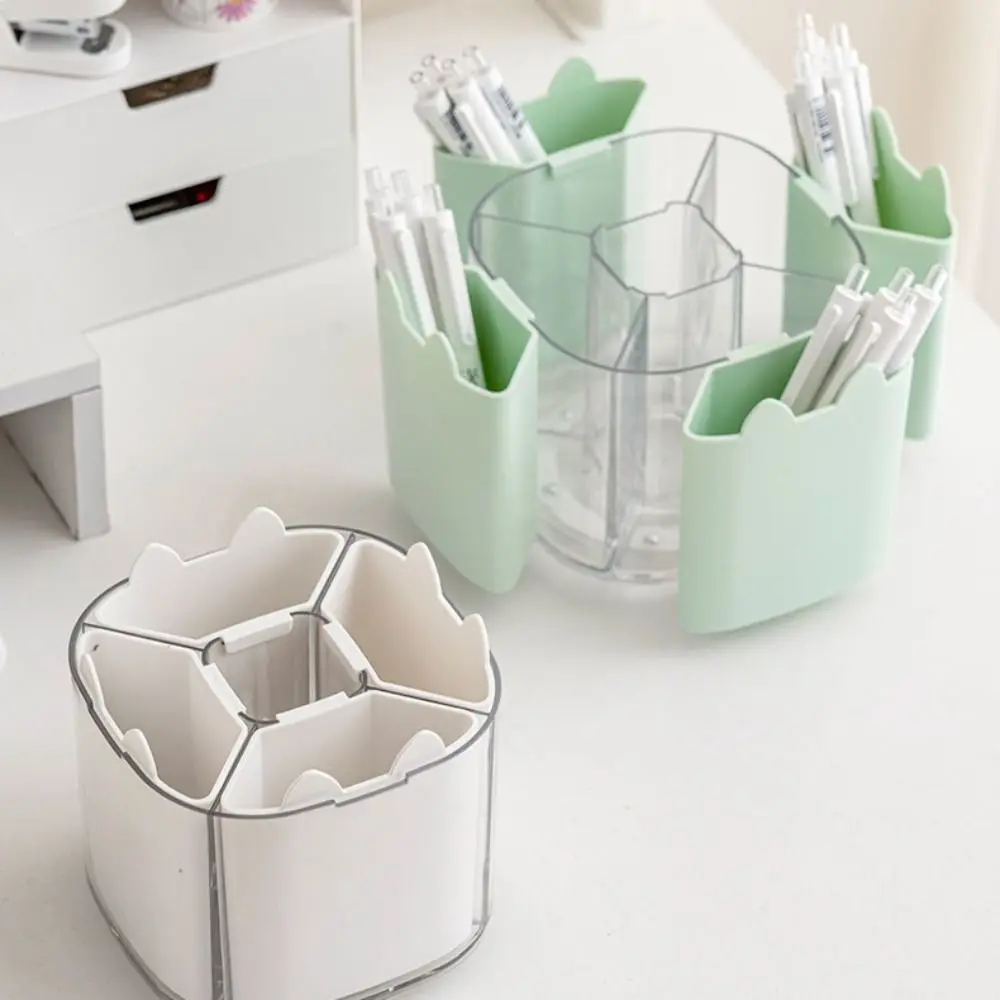 Portalápices giratorio 360, caja de almacenamiento de gran capacidad para lápices de escritorio, contenedor, organizador de papelería, 5/9