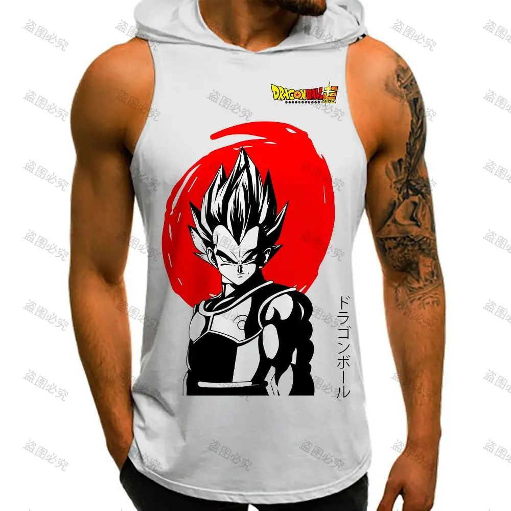 

Vest With Hood Vegeta Men's Clothing Dragon Ball Z Hip Hop Gym New Top Anime Trend 2023 Streetwear T-shirts Oversized Essentials