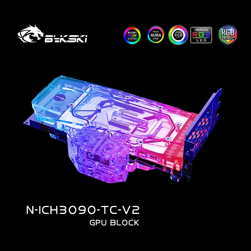 Imagem -04 - Bykski-gpu Water Block N-ich3090-tc-v2 Rtx Colorido 3090 Igame Vulcan x oc Placa Gráfica de Vídeo Solução de Refrigeração Líquida