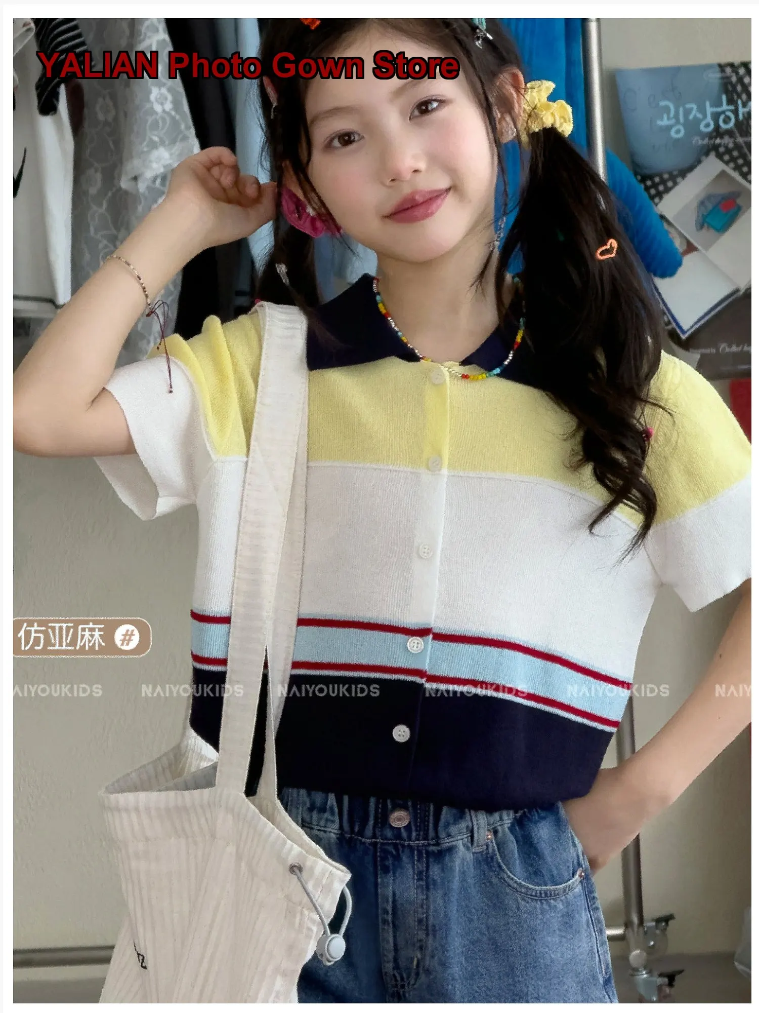 Girls Polo Shirt Kids Summer Breathable Casual Top