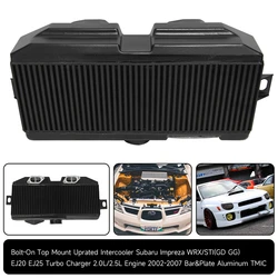 Intercooler Uprated con montaggio superiore per Subaru Impreza WRX/STI GD GG EJ20 EJ25 02-07 nero/argento