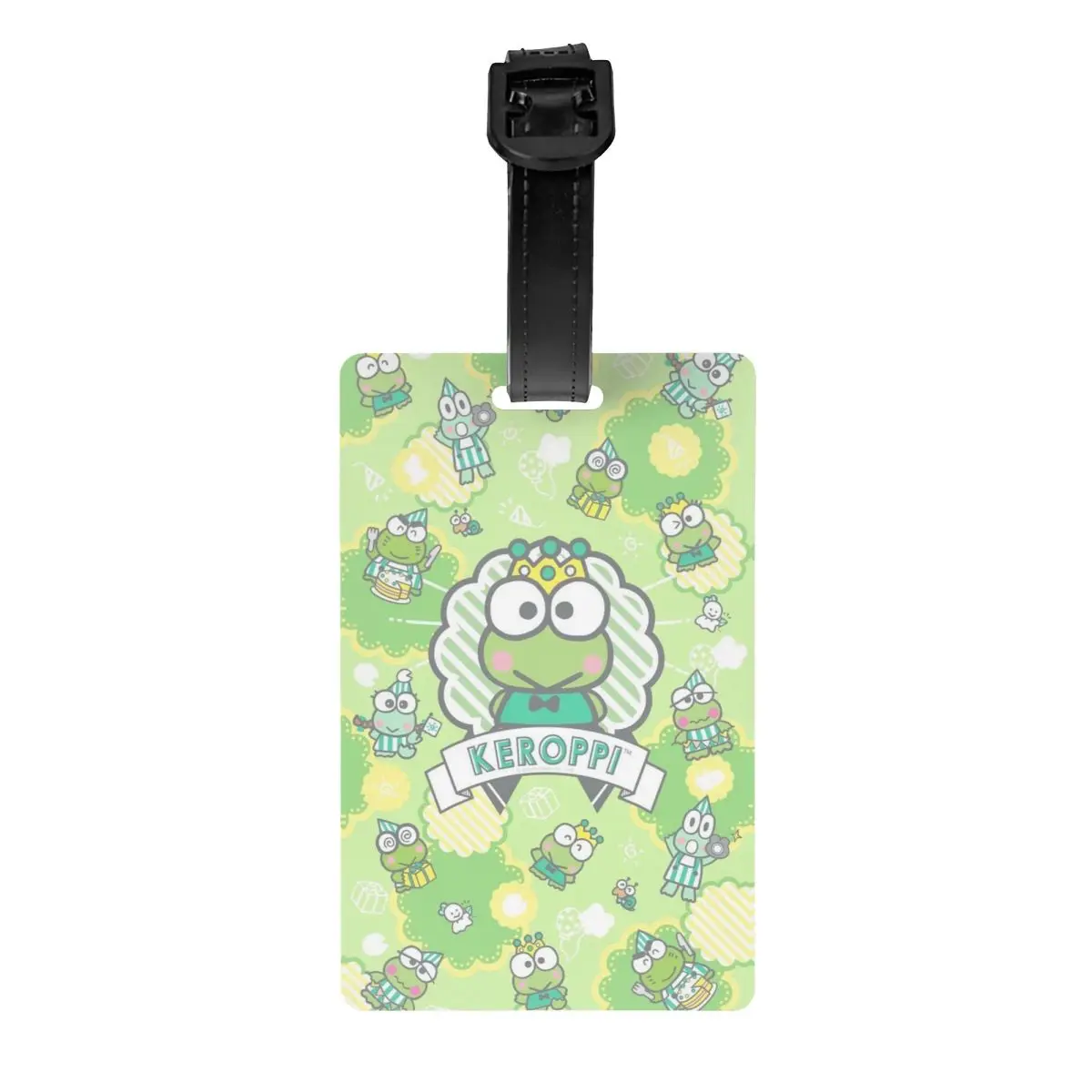 

Багажная бирка с рисунком аниме Keroppi на заказ, багажные бирки, идентификационная этикетка с конфиденциальной крышкой