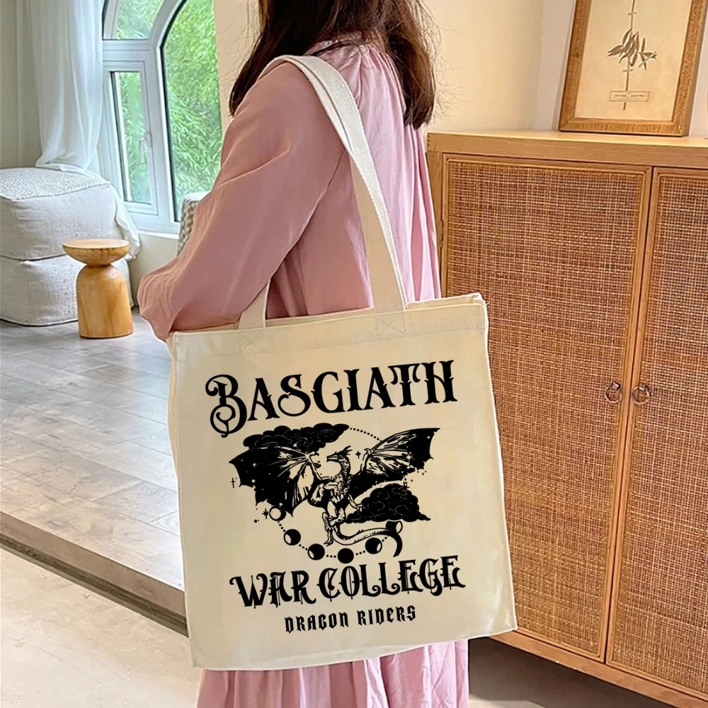 Dragon Rider Violet Sorrengail Xaden Riorson Fantasy Bookish Tote Bags Basgiath War College Ladies Shopping HandBags Books Lover