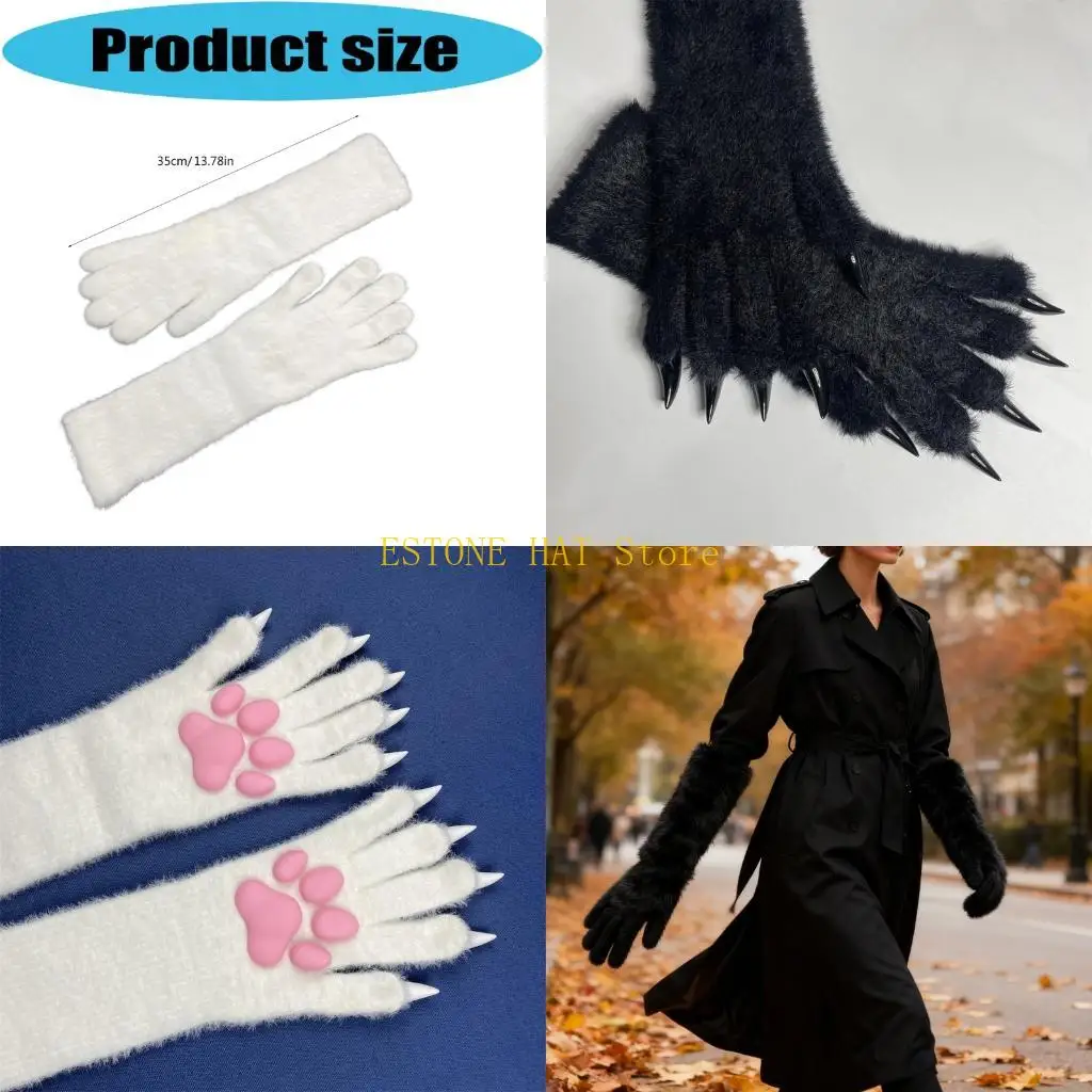 49MF Eye Catching Cosplay Claw Gloves With 3D Paws And Insulation For Anime Costumes